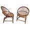 Italian Bent Bamboo French Riviera Lounge Chairs by Franco Albini, 1960s, Set of 2 1