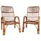 Italian Bent Bamboo Rattan French Lounge Chairs by Franco Albini, 1960s, Set of 2 1