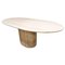 Vintage Oval Travertine Dining Table, 1970s 1