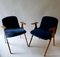 Wood and Blue Velvet Armchairs, Italy, 1960s, Set of 2 12