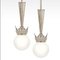 Austrian Art Deco Nickel Pendant Lamps from School of Dagobert Peche, Set of 2, Image 2