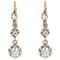 French 19th Century Diamond and 18 Karat Rose Gold Dangle Earrings, Set of 2 1