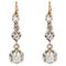 French 19th Century Diamond and 18 Karat Rose Gold Dangle Earrings, Set of 2, Image 1