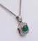 Vintage Necklace in 18k White Gold with Emerald and Diamonds, 1970s 3