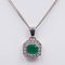 Vintage Necklace in 18k White Gold with Emerald and Diamonds, 1970s 2