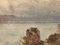 Antikes Gemälde, Öl auf Leinwand, L. Gignous, Blick von der Hohen Küste 3