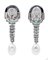 14 Karat White Gold Dangle Earrings with Diamonds, Emeralds, Pearls & Onyx, Set of 2 3