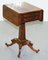 19th-Century Hardwood Work Table with Drop Leaves and Two Drawers 1