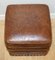 Vintage Brown Leather Footstool with Studs 5