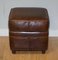 Vintage Brown Leather Footstool with Studs 2