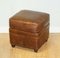Vintage Brown Leather Footstool with Studs 1