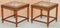 Mesas auxiliares de madera con tablero de vidrio. Juego de 2, Imagen 1