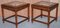 Mesas auxiliares de madera con tablero de vidrio. Juego de 2, Imagen 2