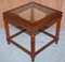 Wooden Side Tables with Glass Top, Set of 2 10