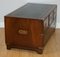 Vintage Low Campaign Chest of Drawers in Flamed Hardwood 10