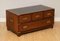 Vintage Low Campaign Chest of Drawers in Flamed Hardwood 2