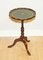 Plant Stand or Side Table in Hardwood with Tripod Base & Green Leather Top, Image 1