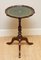 Plant Stand or Side Table in Hardwood with Tripod Base & Green Leather Top, Image 2