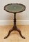Plant Stand or Side Table in Hardwood with Tripod Base & Green Leather Top, Image 3