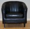 Black Leather Tub Chair, Image 3