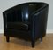 Black Leather Tub Chair, Image 2