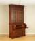 Hardwood Secretaire Bookcase with Dark Blue Leather Writing Surface, 1880s 1