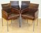 Vintage Texas Dining Chairs in Brown Leather and Steel by Karl Friedrich Förster, Set of 4 2