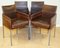 Vintage Texas Dining Chairs in Brown Leather and Steel by Karl Friedrich Förster, Set of 4, Image 2