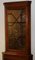 Vintage Brown Hardwood Astragal Glazed Corner Cabinet 4