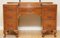 Vintage Burr Walnut Dressing Table & Stool with Trifold Mirrors, Set of 2 4