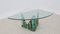 Vintage Brutalist Style Glass Coffee Table, 1980s 2