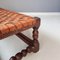 Antique Woven Leather Bench, 1900s 3
