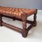 Antique Woven Leather Bench, 1900s 5