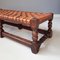 Banc Antique en Cuir Tressé, 1900s 5