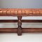 Antique Woven Leather Bench, 1900s 2