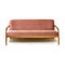 Vintage Pink 3-Seat Sofa with Teak Frame, 1960s, Image 1