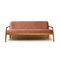 Vintage Pink 3-Seat Sofa with Teak Frame, 1960s 6