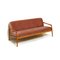 Vintage Pink 3-Sitzer Sofa mit Teak Gestell, 1960er 8