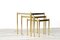 Mid-Century Brass Nesting Tables with Glass Tops, Italy, 1970s, Set of 3 1