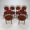 Cherry Coloured Bentwood Dining Chairs, 1970s, Set of 6 1