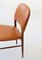 Italian Teak and Cognac Leather Side Chairs, 1950s, Set of 2 5