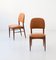 Italian Teak and Cognac Leather Side Chairs, 1950s, Set of 2, Image 6