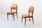 Italian Teak and Cognac Leather Side Chairs, 1950s, Set of 2, Image 3