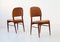 Italian Teak and Cognac Leather Side Chairs, 1950s, Set of 2 8