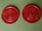 Art Deco Red & Yellow Bakelite Coasters, Set of 7 4