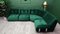 Vintage Modular Green 4-Seat Corner Sofa by Km Wilkins for G-Plan, Set of 4 1