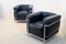 LC2 Armchairs in Black Leather by Le Corbusier, Pierre Jeanneret & Charlotte Perriand for Cassina, Set of 2 10