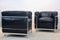 LC2 Armchairs in Black Leather by Le Corbusier, Pierre Jeanneret & Charlotte Perriand for Cassina, Set of 2, Image 5