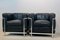 LC2 Armchairs in Black Leather by Le Corbusier, Pierre Jeanneret & Charlotte Perriand for Cassina, Set of 2 2