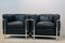 LC2 Armchairs in Black Leather by Le Corbusier, Pierre Jeanneret & Charlotte Perriand for Cassina, Set of 2, Image 2